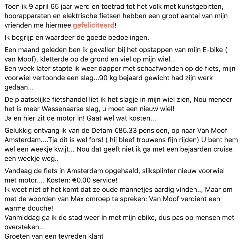 Ongeluk opgelost VanMoof