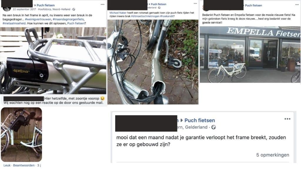 Gebroken frame puch fiets
